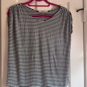 LOFT Monochrome Striped Blouse